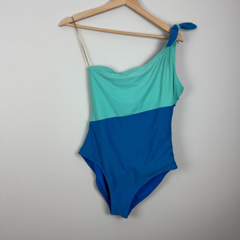 Old Navy Women's Color Block One Shoulder One Piece Swimsuit, Size M